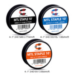 10ft Coilology MTL Staple Wire – 4-.1*.3/40 Ni80 2.77ohm/ft - 1Pack
