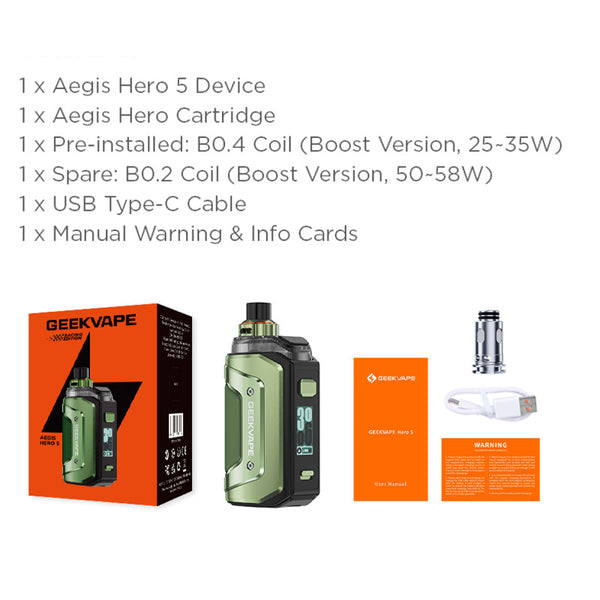 Geekvape Aegis Hero 5 Pod Mod Kit 2000mAh (Max 50W) 6.5ml – Geekvape Aegis Hero 5 Pod Mod Kit 2000mAh (Max 50W) 6.5ml
