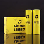 2pcs Listman IMR 18650 2600mAh 60A Flat Top Li-ion Rechargeable Battery – 2600mAh - Pack2
