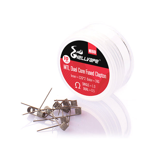 Hellvape Ni80 MTL Dual Core Fused Clapton Prebuilt Wire 32Ga*2+38Ga (1.0ohm)(10Pcs/Pack)
