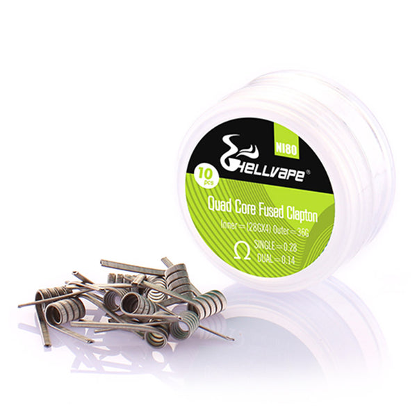 Hellvape Ni80 Quad Core Fused Clapton Prebuilt Wire 28Ga*4+36Ga (0.28ohm)(10Pcs/Pack)
