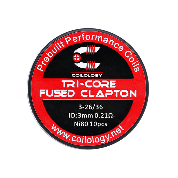 10pcs Coilology Tri-Core Fused Clapton Prebuilt Coil 26ga*3+36ga
