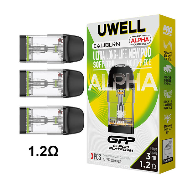 Uwell Caliburn GPP Alpha Cartridge – 1.2ohm - Top Refill (3pcs/pack)
