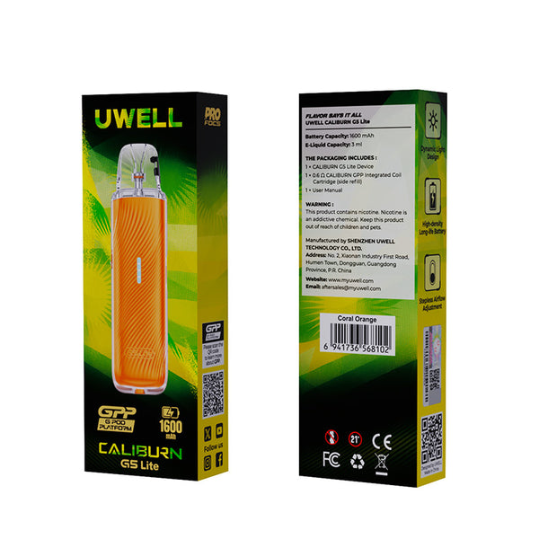 Uwell Caliburn G5 Lite Pod System Kit 1600mAh 3ml – Uwell Caliburn G5 Lite Pod System Kit 1600mAh 3ml
