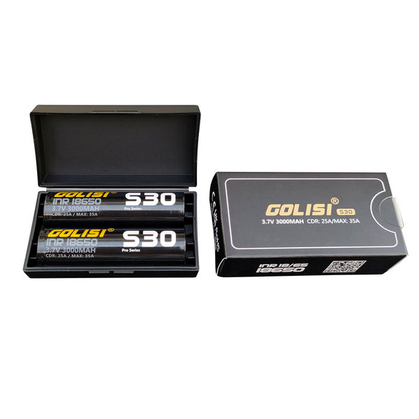 2pcs Golisi S30 INR 18650 3000mAh 35A Flat Top Li-ion Rechargeable Battery
