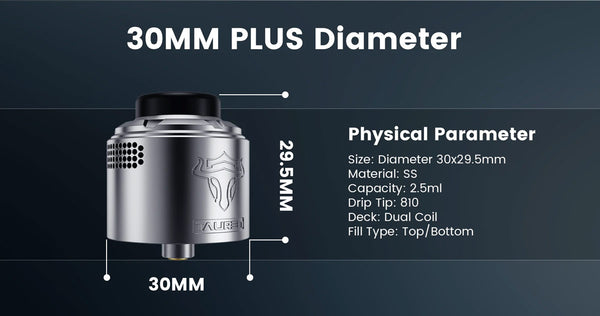 Thunderhead Creations Tauren Vortex 30 RDA Atomizer (30mm) – Thunderhead Creations Tauren Vortex 30 RDA Atomizer (30mm)
