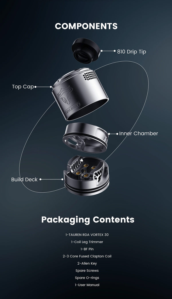 Thunderhead Creations Tauren Vortex 30 RDA Atomizer (30mm) – Thunderhead Creations Tauren Vortex 30 RDA Atomizer (30mm)
