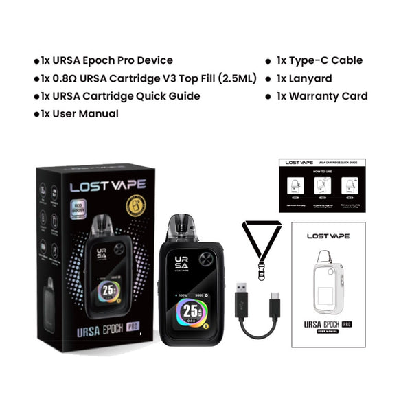 Lost Vape Ursa Epoch Pro Pod System Kit 1400mAh 2.5ml (35W) – Lost Vape Ursa Epoch Pro Pod System Kit 1400mAh 2.5ml (35W)
