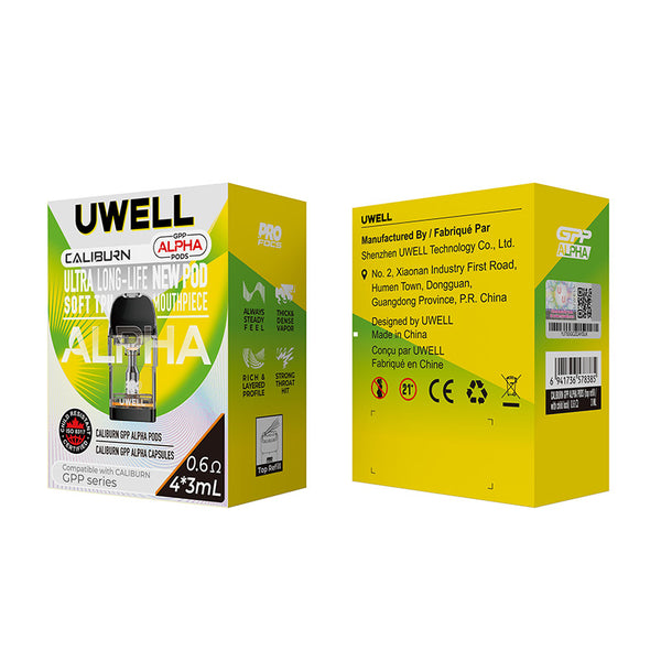 Uwell Caliburn GPP Alpha Cartridge – 0.6ohm - Top Refill(4pcs/pack)
