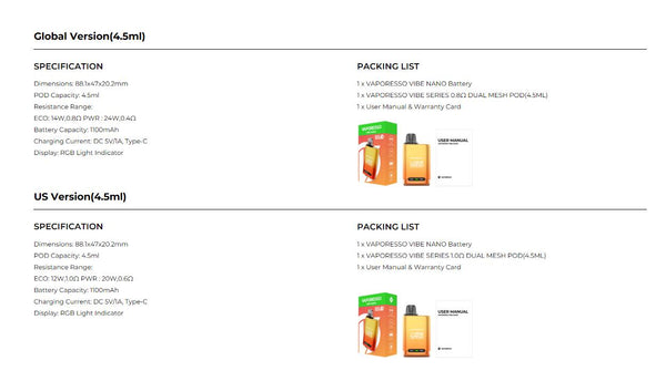 Vaporesso Vibe Nano Pod System 1100mAh 4.5ml – Vaporesso Vibe Nano Pod System 1100mAh 4.5ml
