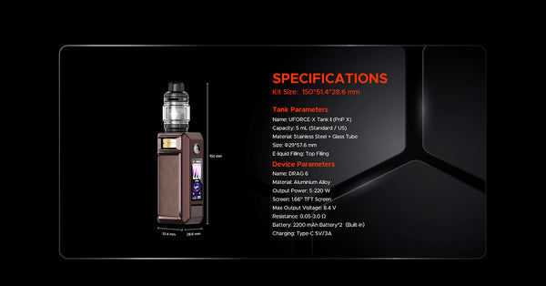VOOPOO Drag 6 Mod Kit with Uforce-X Tank II 4400mAh 5ml (Max 220W) – VOOPOO Drag 6 Mod Kit with Uforce-X Tank II 4400mAh 5ml (Max 220W)
